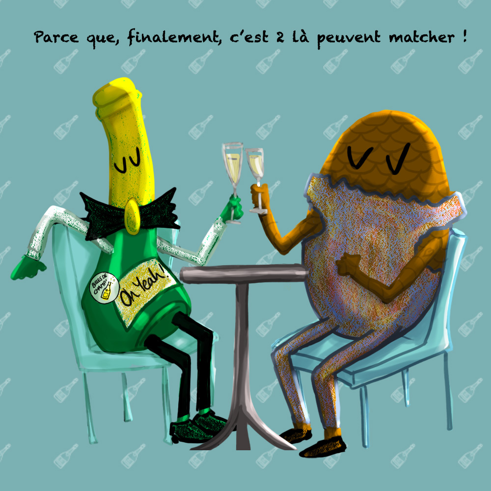 Champagne et Chocolat - Illustration Émilie